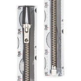 Rits deelbaar | Opti | metaal zilver M60 | 60 cm | 001 antraciet Deelbare Rits OPTI - D - M60 - ZILVER - 60 - CM - 001 - ANTRACIET